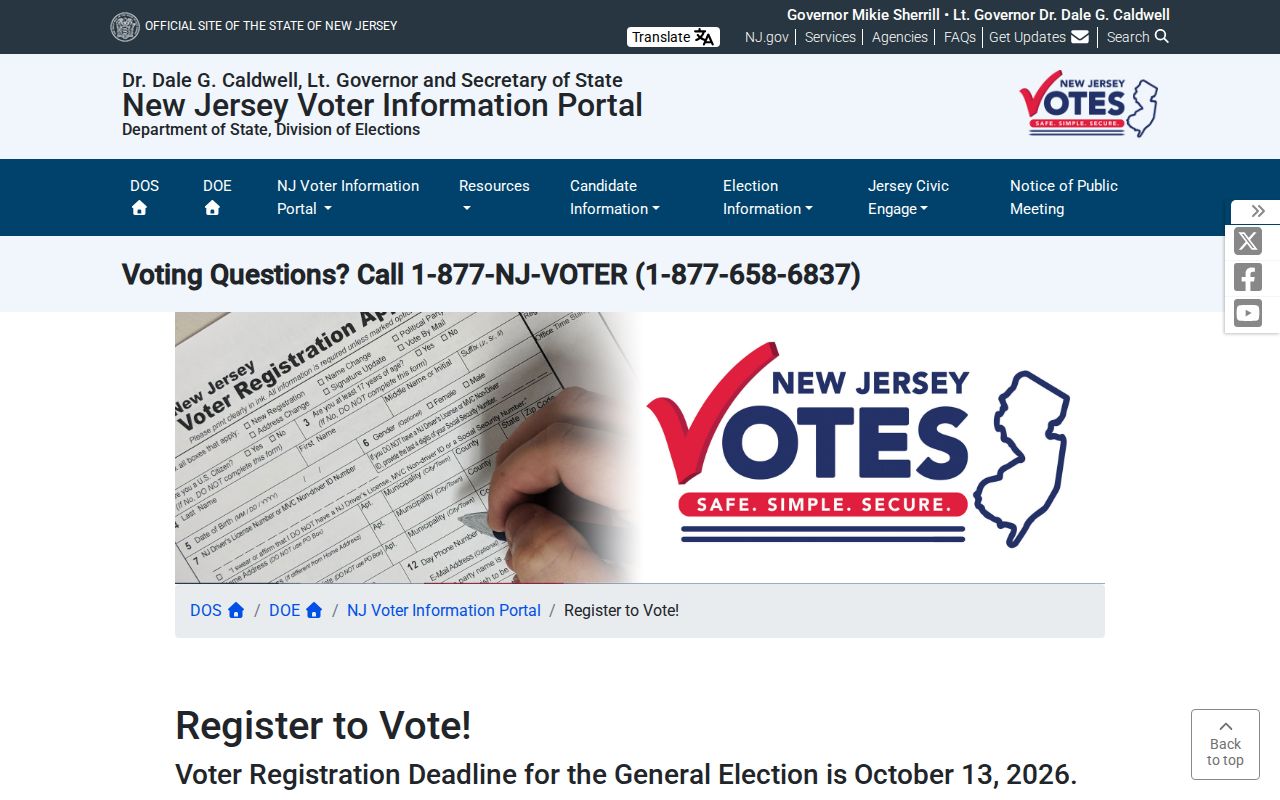 Palisades Park residents directory New Jersey voter registration services