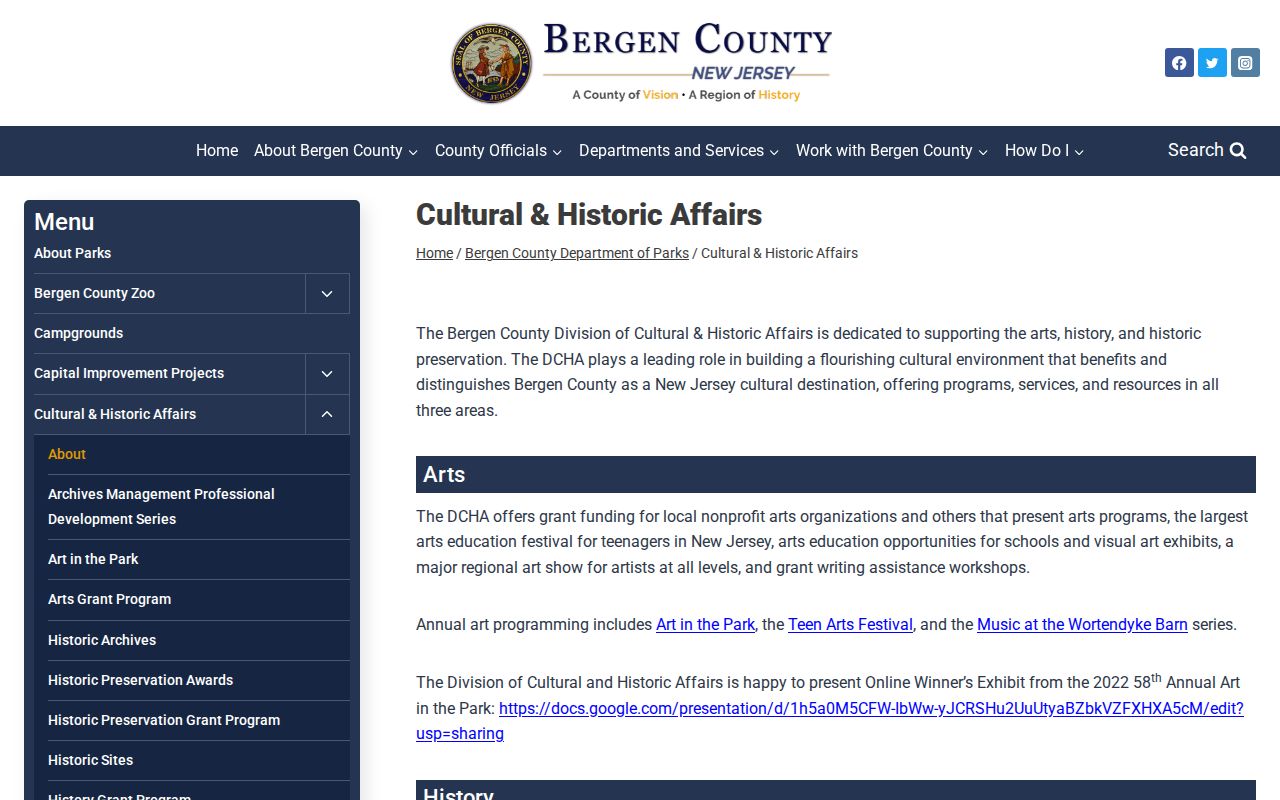 Palisades Park neighbors historical research through Bergen County cultural and historic affairs