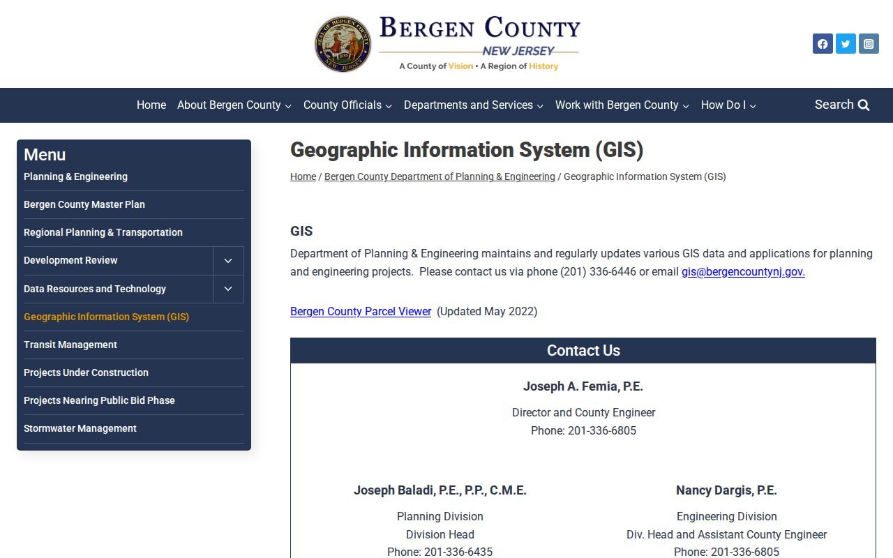 Palisades Park street directory Bergen County GIS information