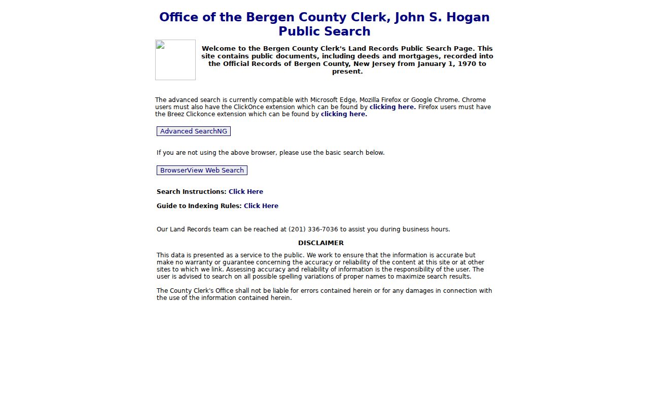 Palisades Park street directory Bergen land-records search