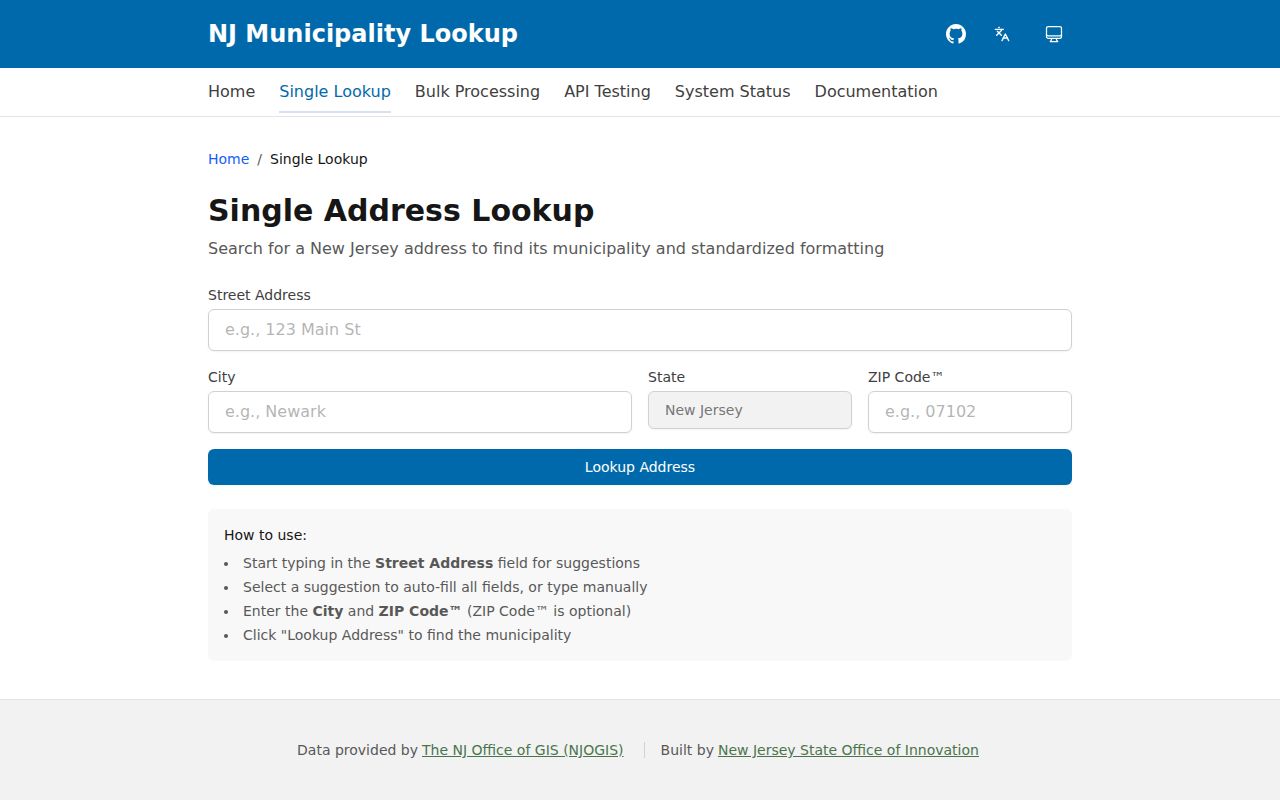 Palisades Park ZIP code directory municipality lookup